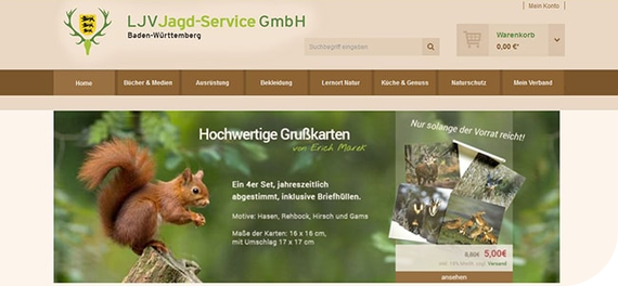 Shop-Launch für die LJV Jagd-Service GmbH